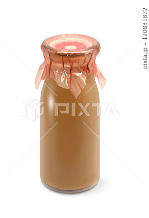 コーヒー牛乳 牛乳瓶 イラスト リアル  120831872