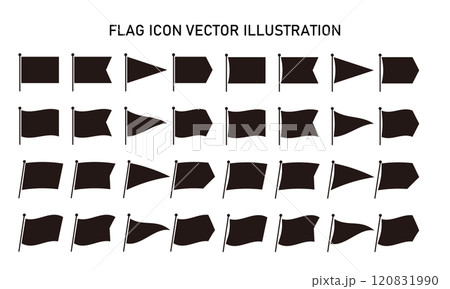 フラッグのアイコン 旗のシルエット 120831990