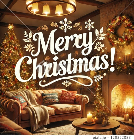 幸せな家庭でのクリスマスパーティー 120832088