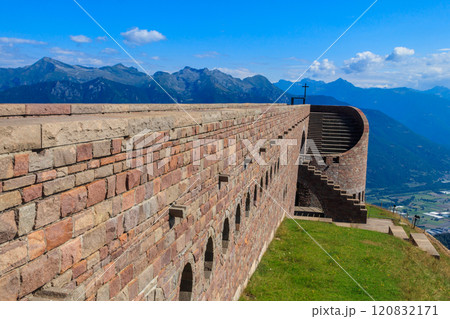 Santa Maria degli Angeli Chapel on the Monte Tamaro by the Swiss architect Mario Botta in Canton Ticino, Switzerland 120832171