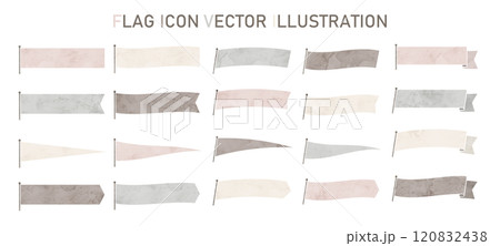 フラッグの水彩風ベクターイラストセット 120832438
