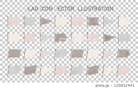 フラッグの水彩風ベクターイラストセット 120832441