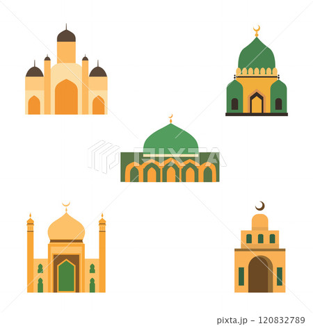 Islamic Symbol Elements Set of Golden Mosque Building Architecture in Ramadan Month Islamic Symbol Elements Set of Golden Mosque Building Architecture in Ramadan Month 120832789