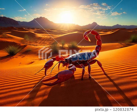 砂漠とサソリ 120832874