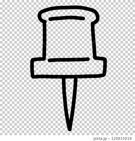 Hand-drawn cute thumbtack icon illustration 120833019