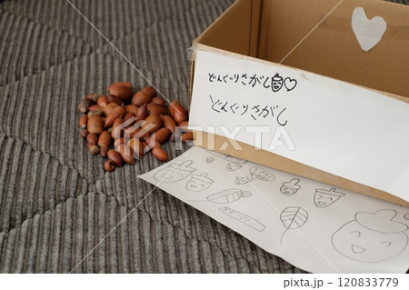 どんぐりで工作 120833779