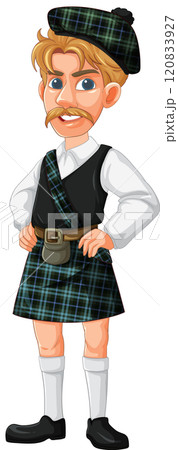 Scottish Man in Traditional Costume 120833927