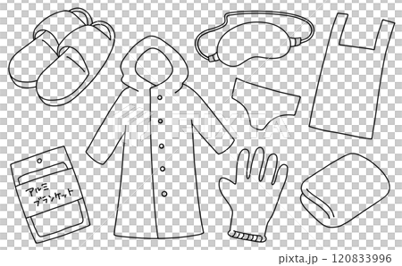 Loose and simple disaster prevention set 5 Line drawing Loose and simple disaster prevention set 5 Line drawing 120833996