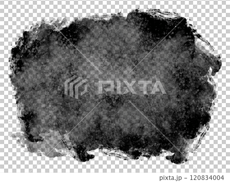 黒のブラシで描いた荒々しく描いた水彩・水墨グランジテクスチャ　 120834004
