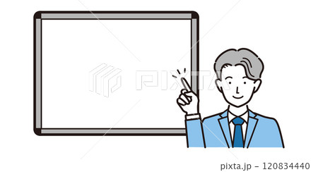 ビジネスマンのイラスト フレーム ホワイトボード  120834440