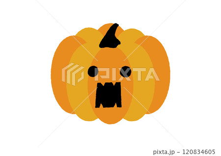 びっくり顔のジャック・オ・ランタンのキャラクターイラスト素材 びっくり顔のジャック・オ・ランタンのキャラクターイラスト素材 120834605