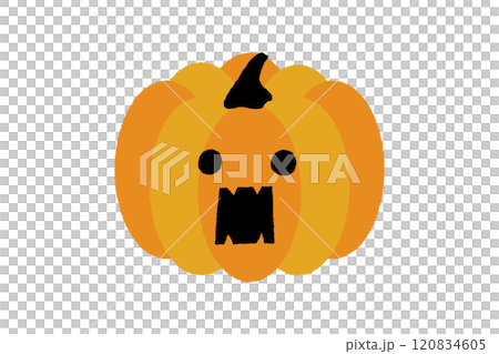 びっくり顔のジャック・オ・ランタンのキャラクターイラスト素材 びっくり顔のジャック・オ・ランタンのキャラクターイラスト素材 120834605