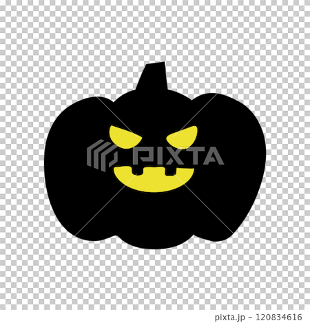 Jack o'lantern silhouette cartoon 120834616
