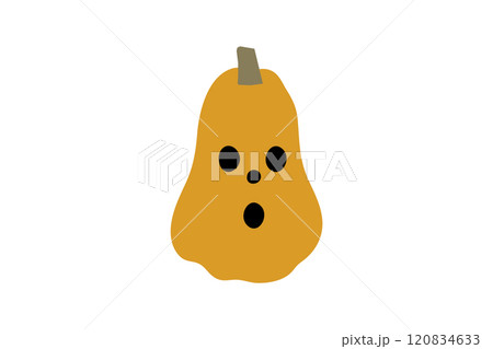 びっくり顔のジャック・オ・ランタンのキャラクターイラスト素材 120834633