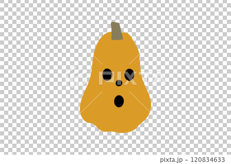 びっくり顔のジャック・オ・ランタンのキャラクターイラスト素材 120834633