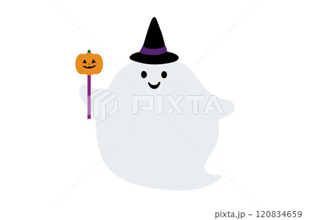 魔法使いのおばけのイラスト素材 120834659
