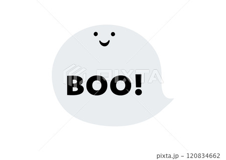吹き出しのようなおばけのイラスト素材 120834662