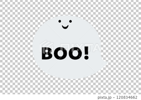 吹き出しのようなおばけのイラスト素材 120834662