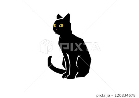 黒猫のカットイラスト 120834679