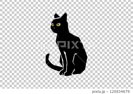 黒猫のカットイラスト 120834679