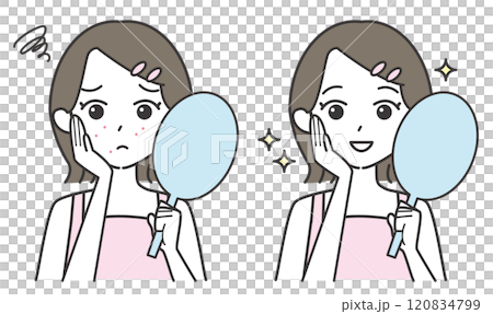 痘痘和皮膚粗糙都有改善的女孩 120834799