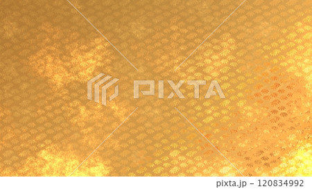 金色の和柄模様・背景 120834992