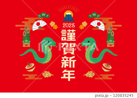 年賀状 2025年 巳年 年賀状 2025年 巳年 120835245