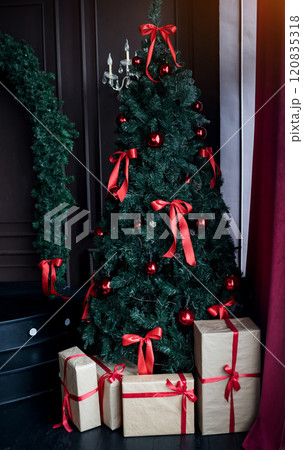 Decorated Christmas tree Decorated Christmas tree 120835318