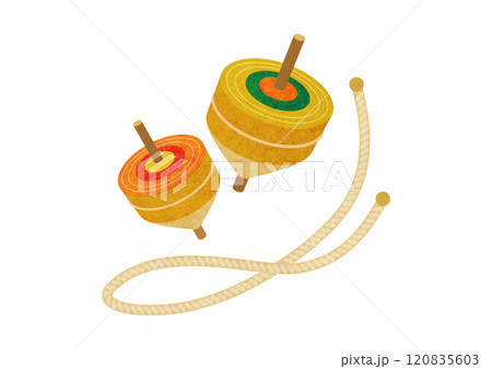 お正月のこまのイラスト 120835603