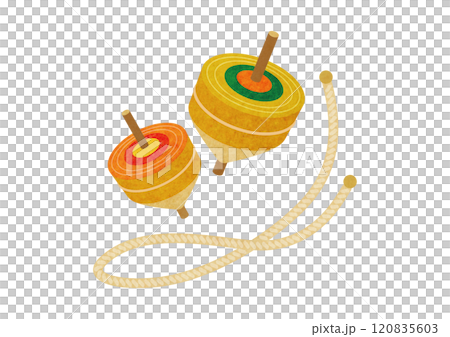 お正月のこまのイラスト 120835603