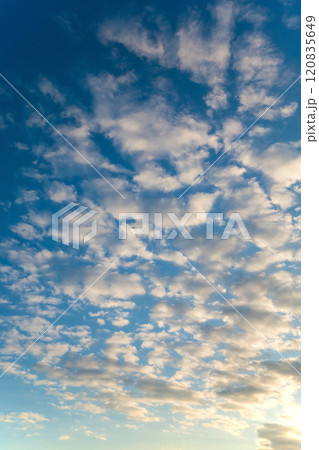 「羊雲」が広がる朝焼け空 「羊雲」が広がる朝焼け空 120835649