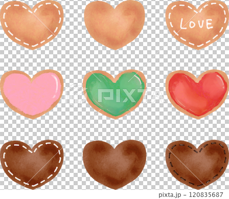 手繪心型餅乾插畫集 120835687