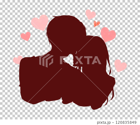 でこちゅー　男女　影絵 120835849