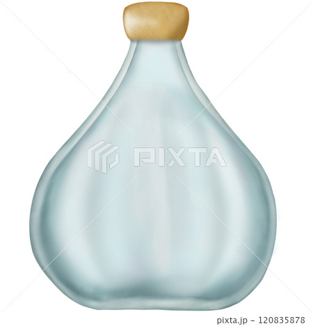 Set of empty Glass Jars. containers with wooden bottle caps. Hand drawn clip art.  120835878
