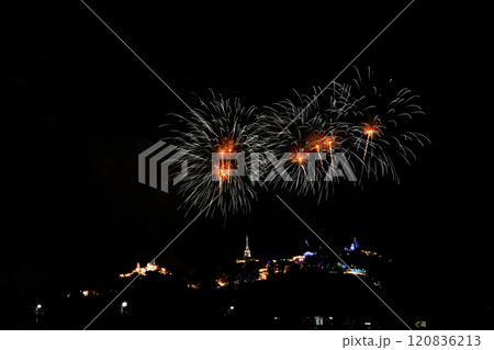 Light and fireworks show in Phra Nakhon Khiri annual fair. Light and fireworks show in Phra Nakhon Khiri annual fair. 120836213
