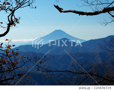 【山の風景】東京都＆埼玉県＆山梨県・雲取山登山・富士山の眺望 120836724