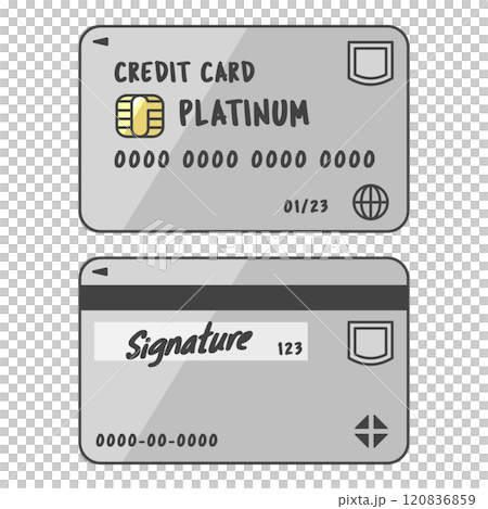 A currently popular design credit card (platinum card/wealthy class) Great value front and back set, with signature 120836859