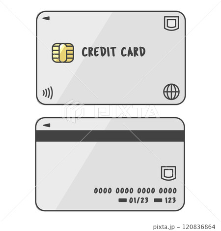 新しい、ナンバーレス・タッチ決済機能付きのクレジットカード（一般的なカード、ホワイト） 120836864