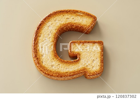 The letter G is made out of bread 120837302
