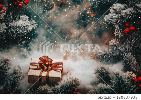 Christmas background with decorations. With copyspace Christmas background with decorations. With copyspace 120837935