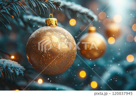 Christmas background with decorations. With copyspace Christmas background with decorations. With copyspace 120837945