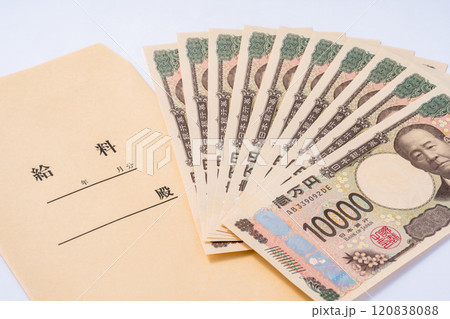給料のイメージ 一万円札 給料のイメージ 一万円札 120838088