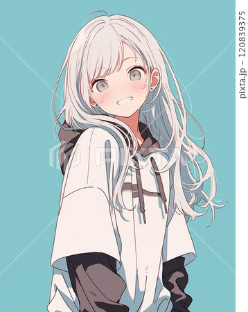 パーカー姿の女の子イラスト「AI生成画像」 120839375