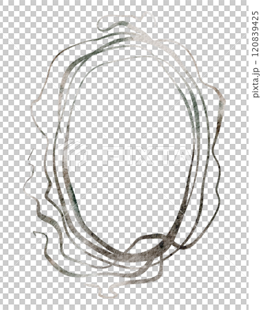 Watercolor illustration of rustic wreath. A hand-drawn elegant garland with grapevine and ivy on an isolated background for wedding invitations or seasonal logos. Vintage frame with natural elements. 120839425