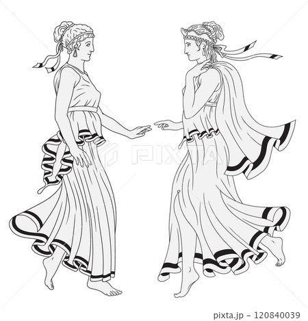 Vector Greek women. 120840039