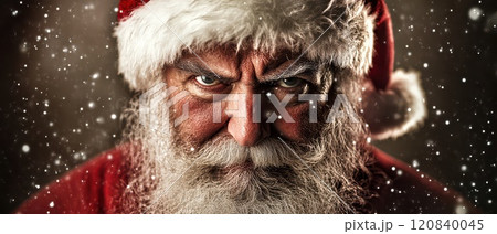 Serious Santa in winter wonderland 120840045