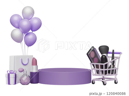 cosmetics selling podium 3D graphic 120840086