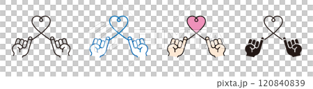 Icon of the red thread of fate. Illustrations related to matching apps and love. 120840839