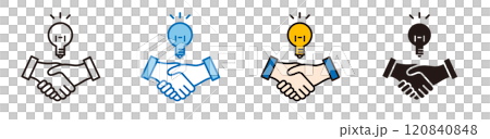 Handshake icon. Business contract conclusion. 120840848