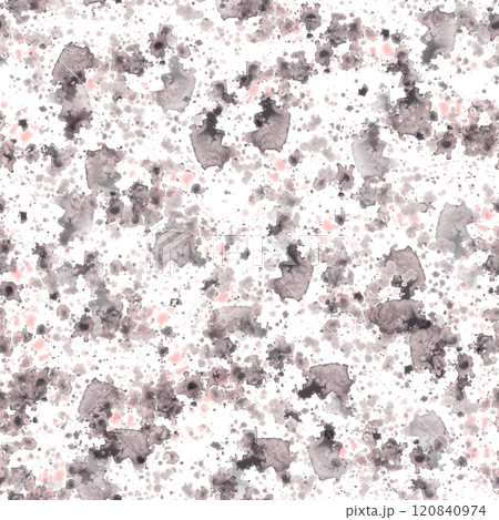 Watercolor pink, grey stroke, stains, spotted and splashes seamless pattern. Hand drawn illustration. Texture for your fabric, wrapping paper, cover, textile. Isolated from background endless ornament 120840974